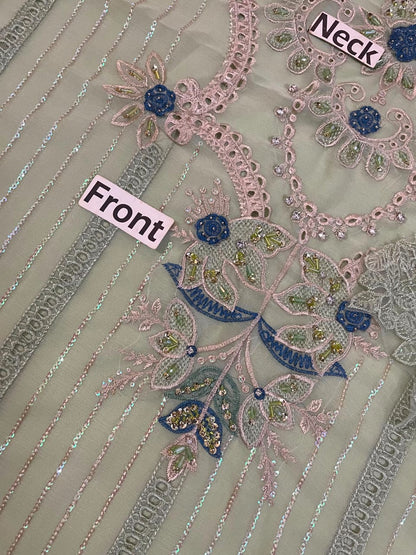 Mint Green Chiffon Suit – Model Wearing Full Suit with Dupatta – Ready to Wear