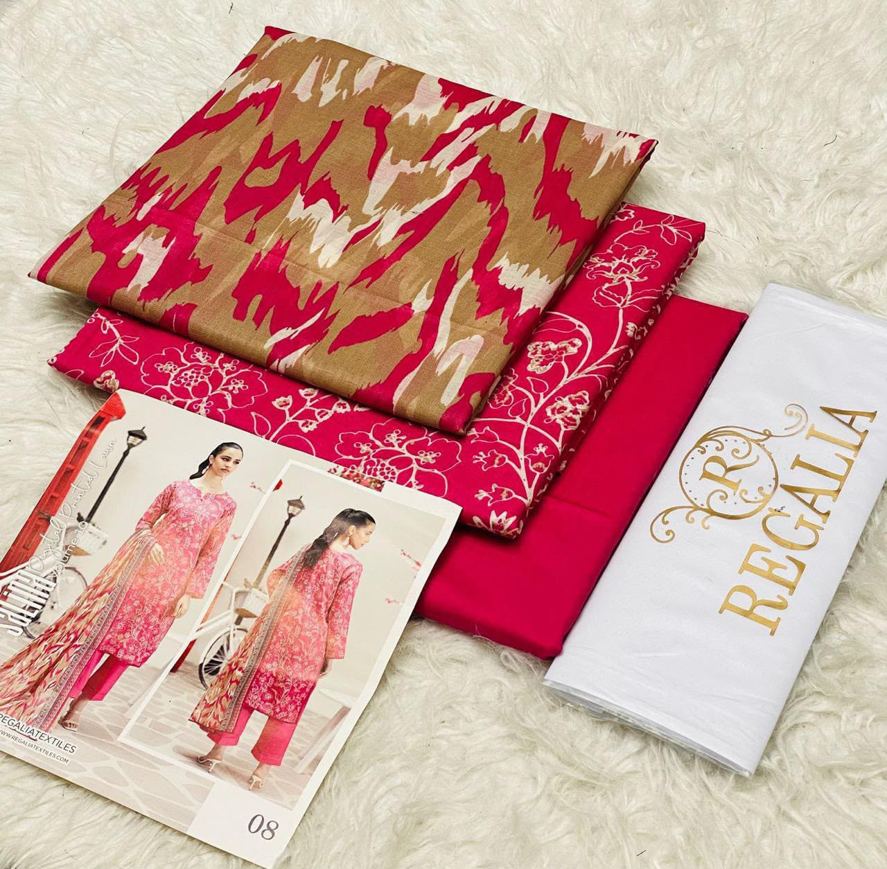 SALINA Lawn Beige & Teal Floral Suit – Design 10