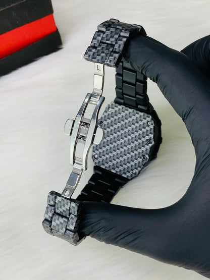 Silver stainless steel watch bracelet view