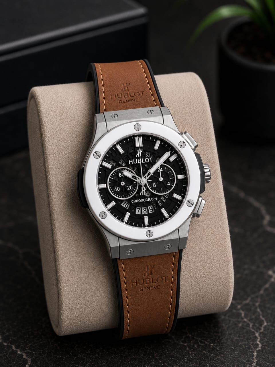 Hublot Big Bang Chronograph Watch - Blue Leather Strap