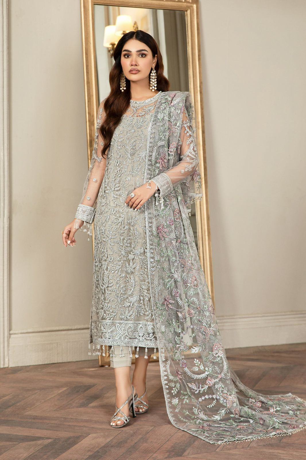 Luxury Net Suit - Model Standing Mirror Shot Full Length