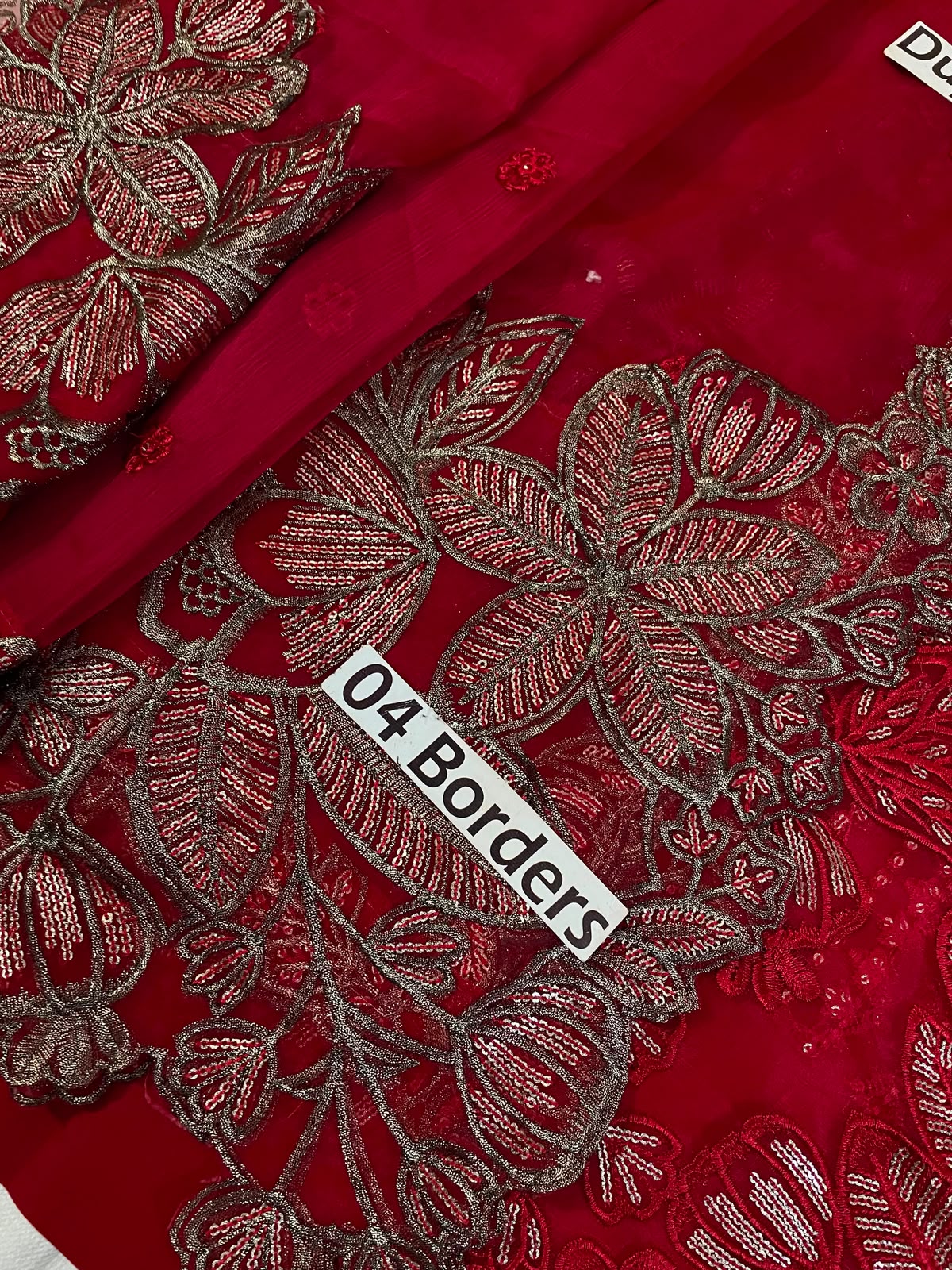 Wedding Edition 2026 – Crimson Heavy Embroidered Chiffon 3-Piece