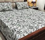 King Size Pure Cotton Bed Sheet - Design 10 with 2 Pillowcases