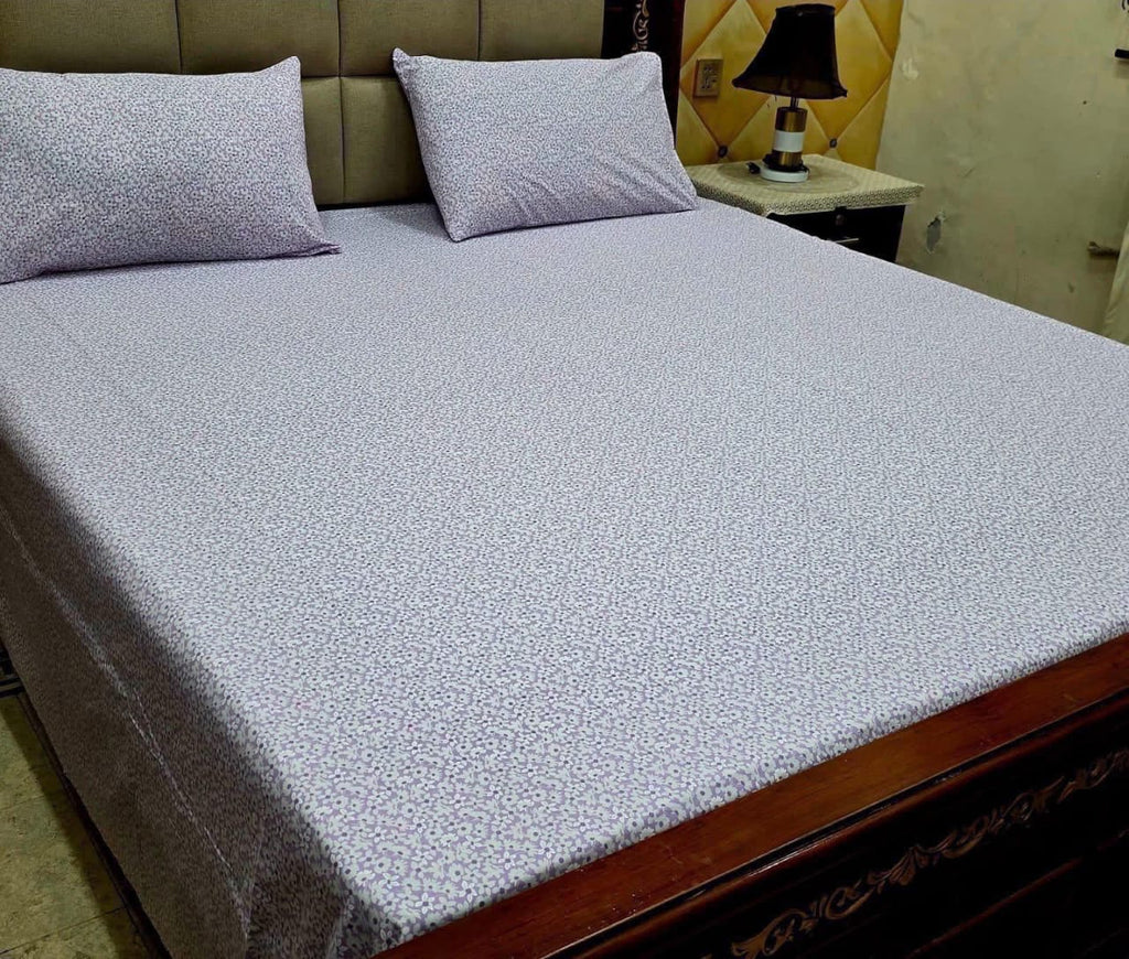 King Size Pure Cotton Bed Sheet 3Pc Set | Export Quality | 10 Designs | 90x95"
