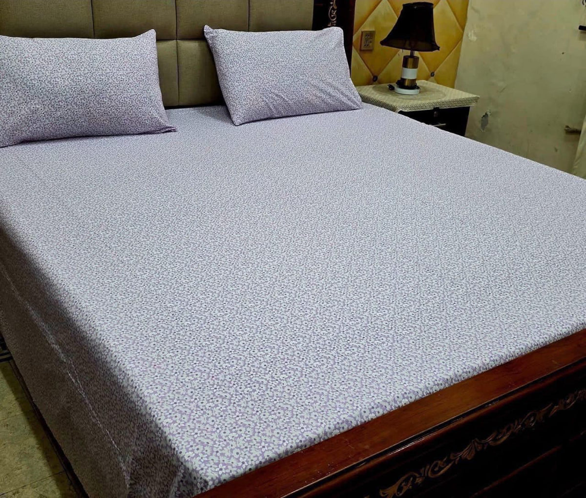 King Size Pure Cotton Bed Sheet 3Pc Set | Export Quality | 10 Designs | 90x95"