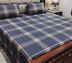 King Size Pure Cotton Bed Sheet 3Pc Set | Export Quality | 10 Designs | 90x95"