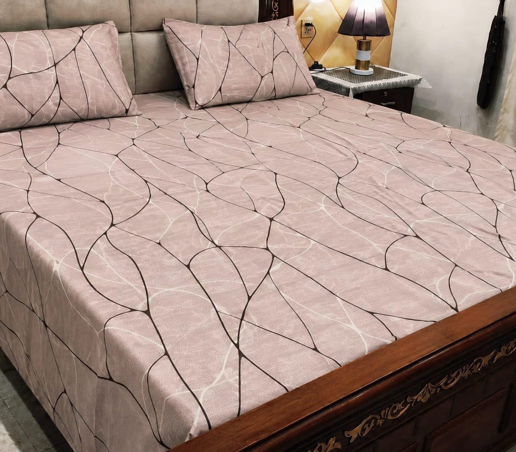 King Size Pure Cotton Bed Sheet 3Pc Set | Export Quality | 10 Designs | 90x95"