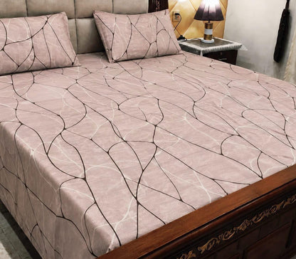 King Size Pure Cotton Bed Sheet 3Pc Set | Export Quality | 10 Designs | 90x95"