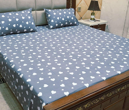 King Size Pure Cotton Bed Sheet 3Pc Set | Export Quality | 10 Designs | 90x95"