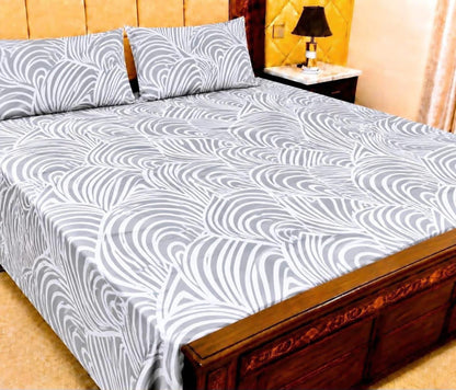 King Size Pure Cotton Bed Sheet 3Pc Set | Export Quality | 10 Designs | 90x95"