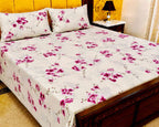 King Size Pure Cotton Bed Sheet 3Pc Set | Export Quality | 10 Designs | 90x95"