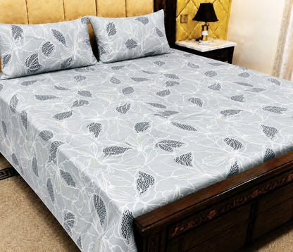 King Size Pure Cotton Bed Sheet 3Pc Set | Export Quality | 10 Designs | 90x95"