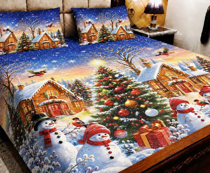 King Size Pure Cotton Bed Sheet 3Pc Set | Export Quality | 10 Designs | 90x95"