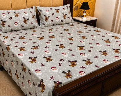 King Size Pure Cotton Bed Sheet 3Pc Set | Export Quality | 10 Designs | 90x95"
