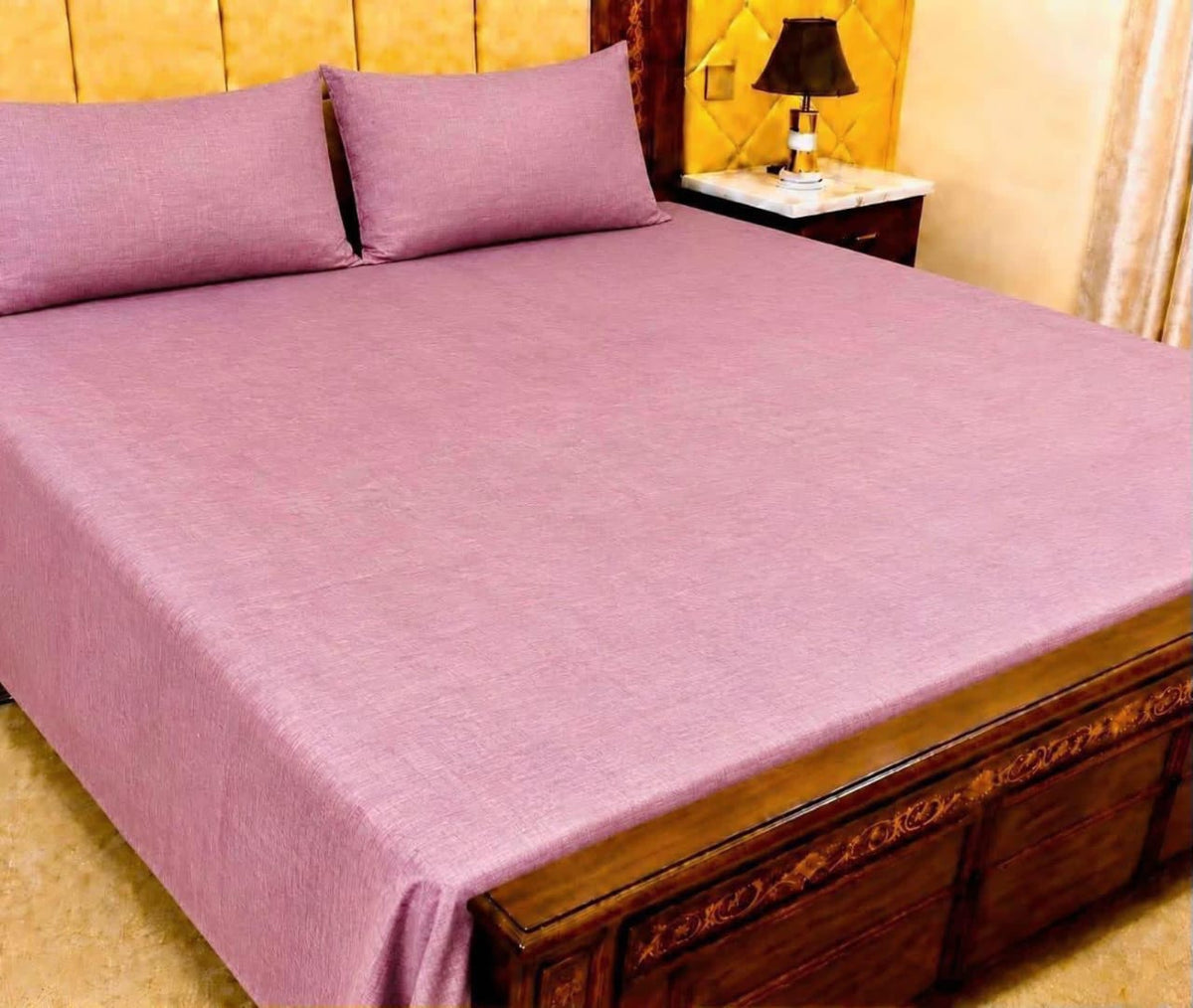 King Size Pure Cotton Bed Sheet 3Pc Set | Export Quality | 10 Designs | 90x95"