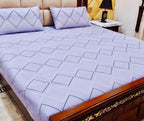 King Size Pure Cotton Bed Sheet 3Pc Set | Export Quality | 10 Designs | 90x95"