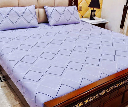 King Size Pure Cotton Bed Sheet 3Pc Set | Export Quality | 10 Designs | 90x95"