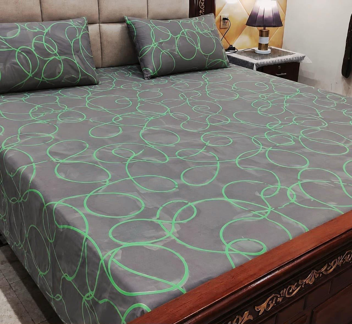 King Size Pure Cotton Bed Sheet 3Pc Set | Export Quality | 10 Designs | 90x95"
