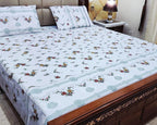 King Size Pure Cotton Bed Sheet 3Pc Set | Export Quality | 10 Designs | 90x95"