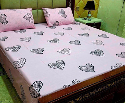 King Size Pure Cotton Bed Sheet 3Pc Set | Export Quality | 10 Designs | 90x95"