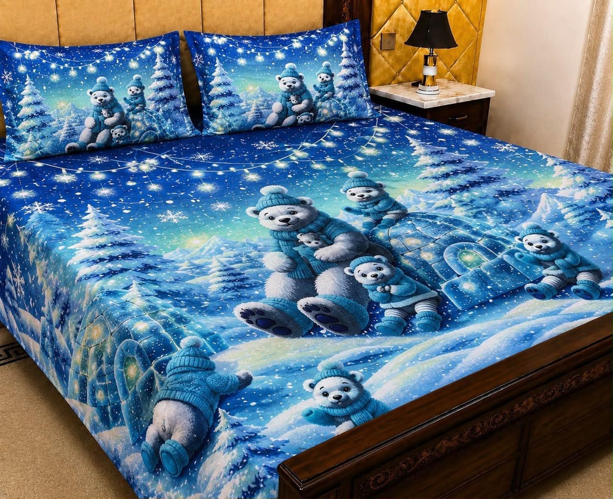 King Size Pure Cotton Bed Sheet 3Pc Set | Export Quality | 10 Designs | 90x95"