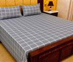 King Size Pure Cotton Bed Sheet 3Pc Set | Export Quality | 10 Designs | 90x95"