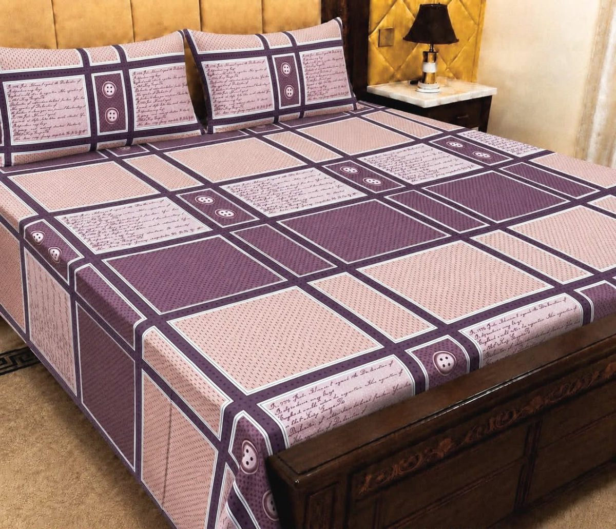 King Size Pure Cotton Bed Sheet 3Pc Set | Export Quality | 10 Designs | 90x95"