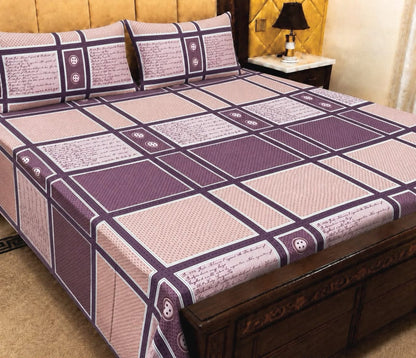 King Size Pure Cotton Bed Sheet 3Pc Set | Export Quality | 10 Designs | 90x95"