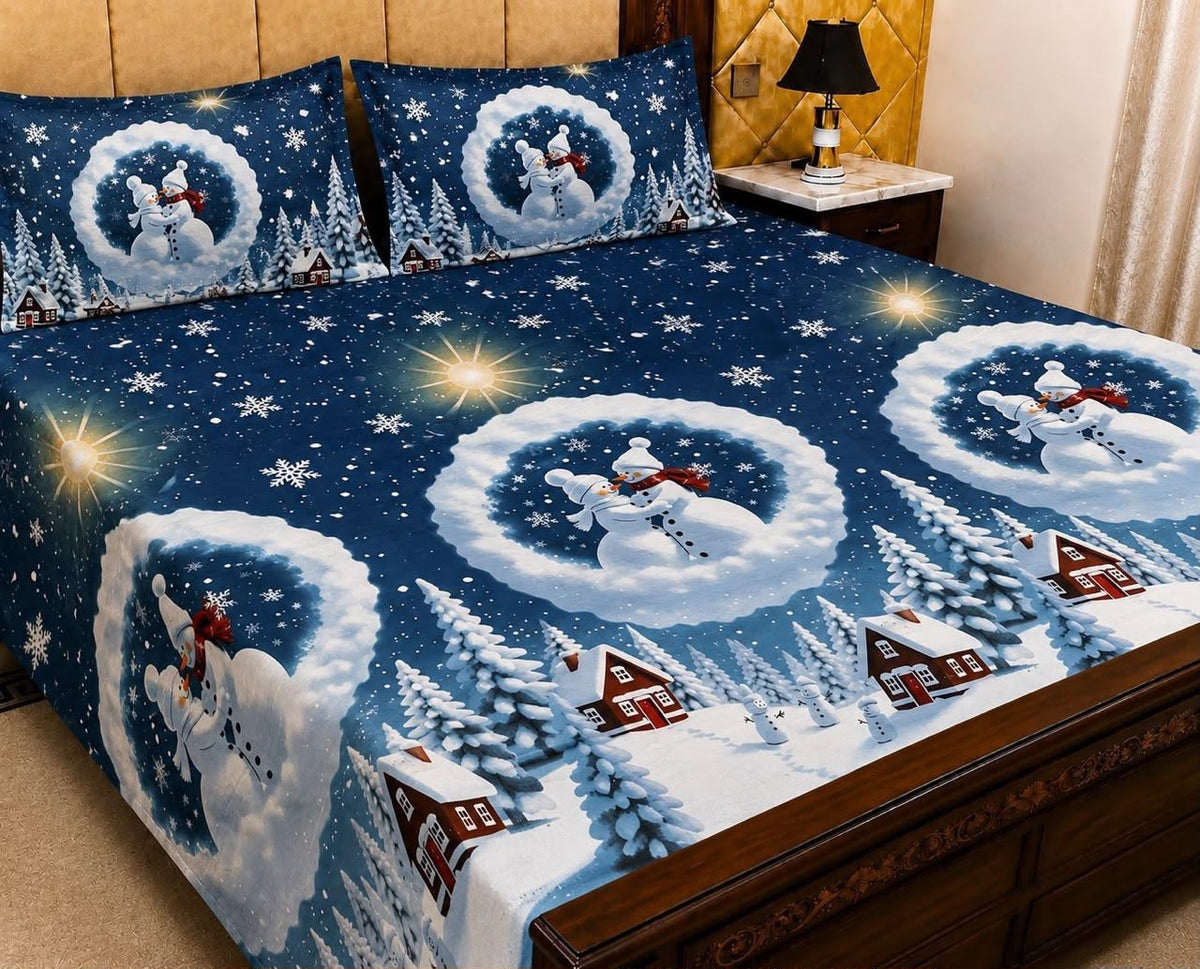 King Size Pure Cotton Bed Sheet 3Pc Set | Export Quality | 10 Designs | 90x95"