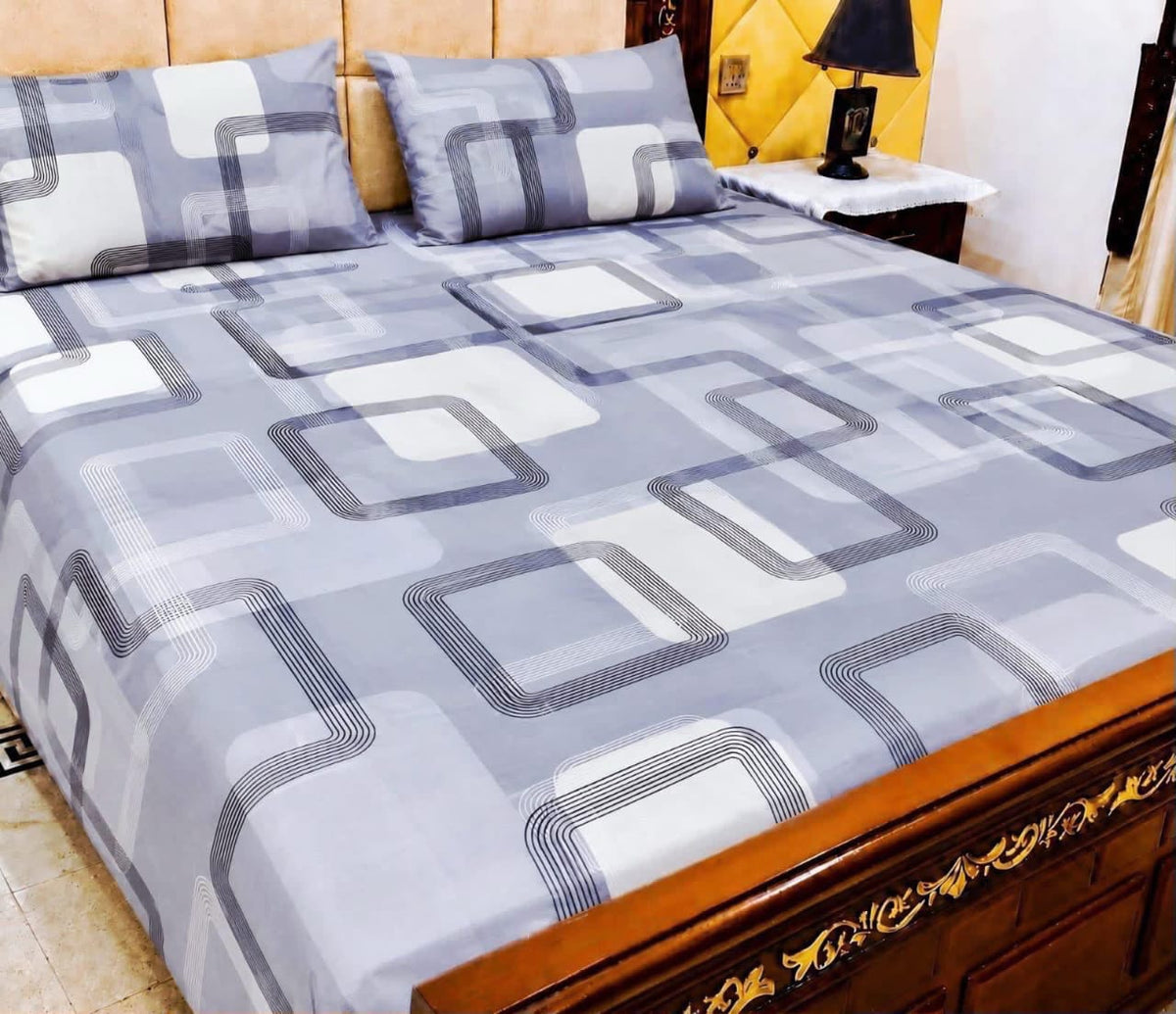 King Size Pure Cotton Bed Sheet 3Pc Set | Export Quality | 10 Designs | 90x95"