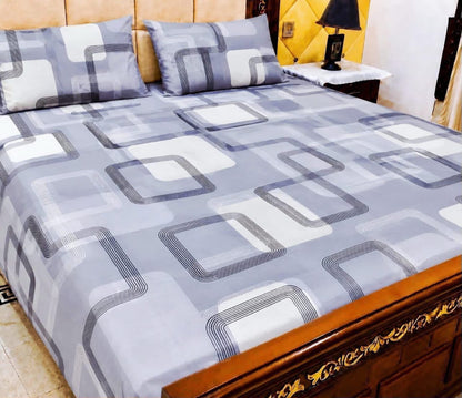 King Size Pure Cotton Bed Sheet 3Pc Set | Export Quality | 10 Designs | 90x95"