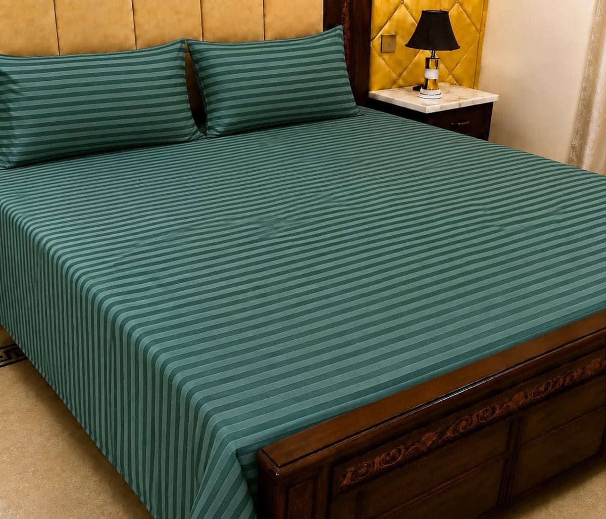King Size Pure Cotton Bed Sheet 3Pc Set | Export Quality | 10 Designs | 90x95"