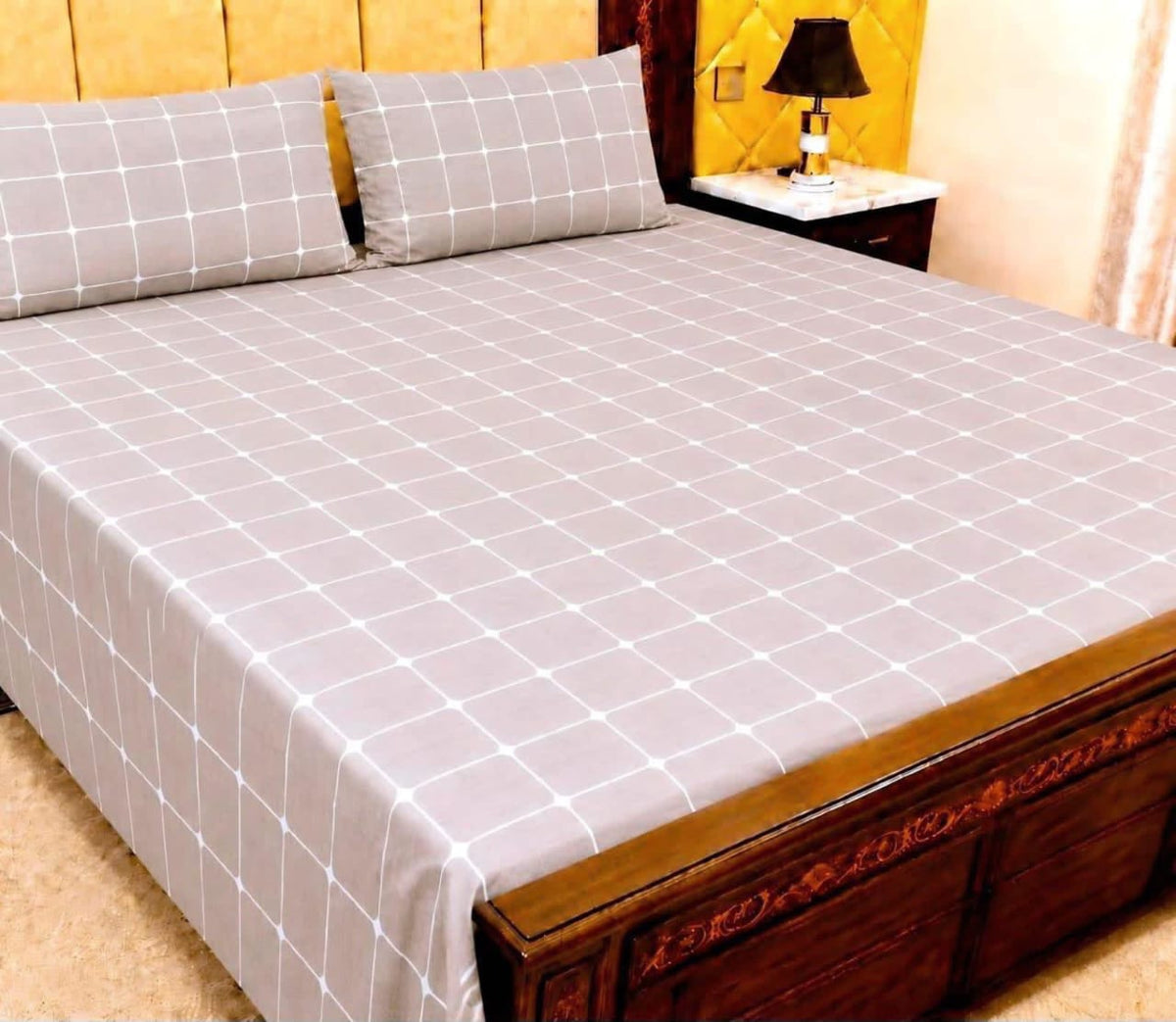 King Size Pure Cotton Bed Sheet 3Pc Set | Export Quality | 10 Designs | 90x95"