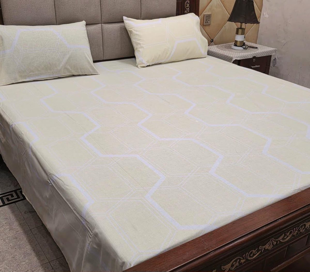 King Size Pure Cotton Bed Sheet 3Pc Set | Export Quality | 10 Designs | 90x95"