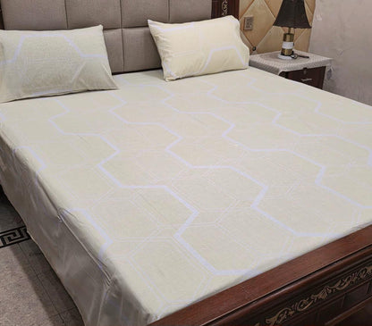 King Size Pure Cotton Bed Sheet 3Pc Set | Export Quality | 10 Designs | 90x95"