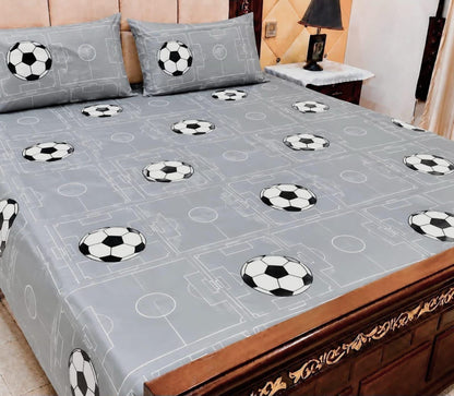 King Size Pure Cotton Bed Sheet 3Pc Set | Export Quality | 10 Designs | 90x95"