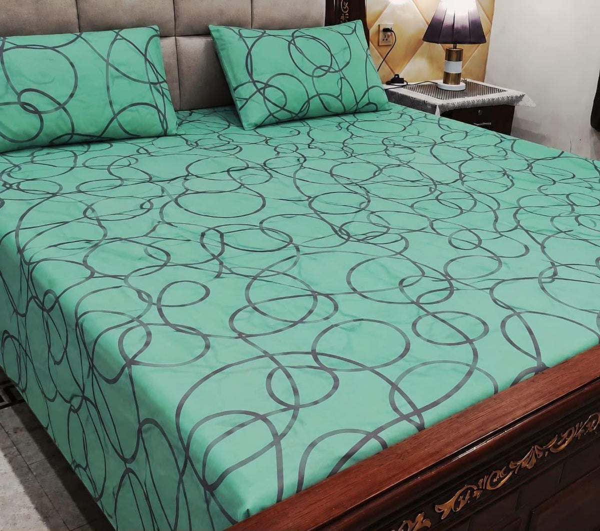 King Size Pure Cotton Bed Sheet 3Pc Set | Export Quality | 10 Designs | 90x95"