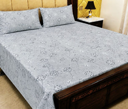 King Size Pure Cotton Bed Sheet 3Pc Set | Export Quality | 10 Designs | 90x95"