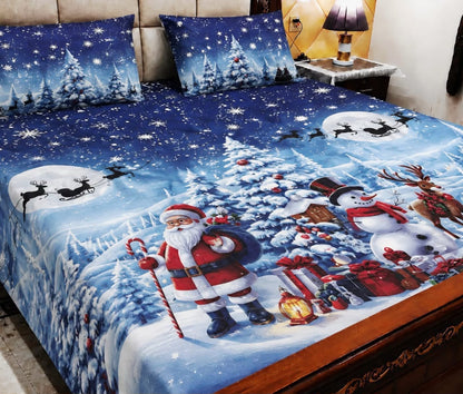 King Size Pure Cotton Bed Sheet 3Pc Set | Export Quality | 10 Designs | 90x95"