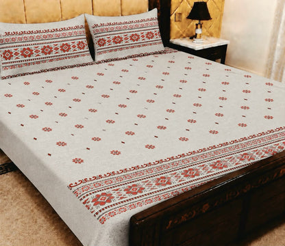 King Size Pure Cotton Bed Sheet 3Pc Set | Export Quality | 10 Designs | 90x95"