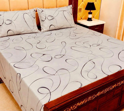 King Size Pure Cotton Bed Sheet 3Pc Set | Export Quality | 10 Designs | 90x95"