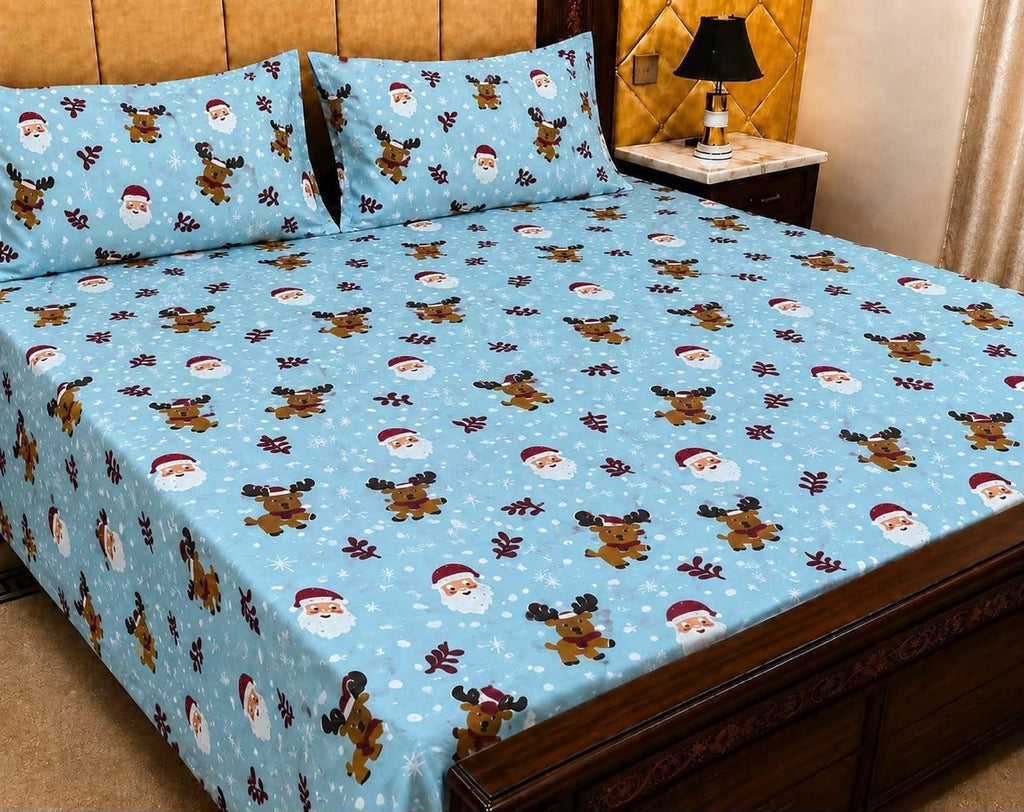 King Size Pure Cotton Bed Sheet 3Pc Set | Export Quality | 10 Designs | 90x95"