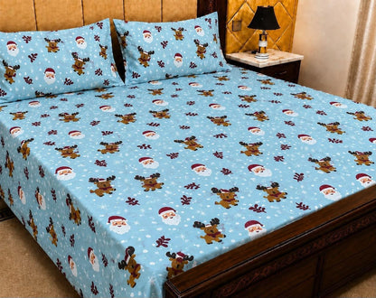 King Size Pure Cotton Bed Sheet 3Pc Set | Export Quality | 10 Designs | 90x95"