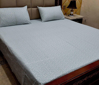 King Size Pure Cotton Bed Sheet - Design 7 with 2 Pillowcases