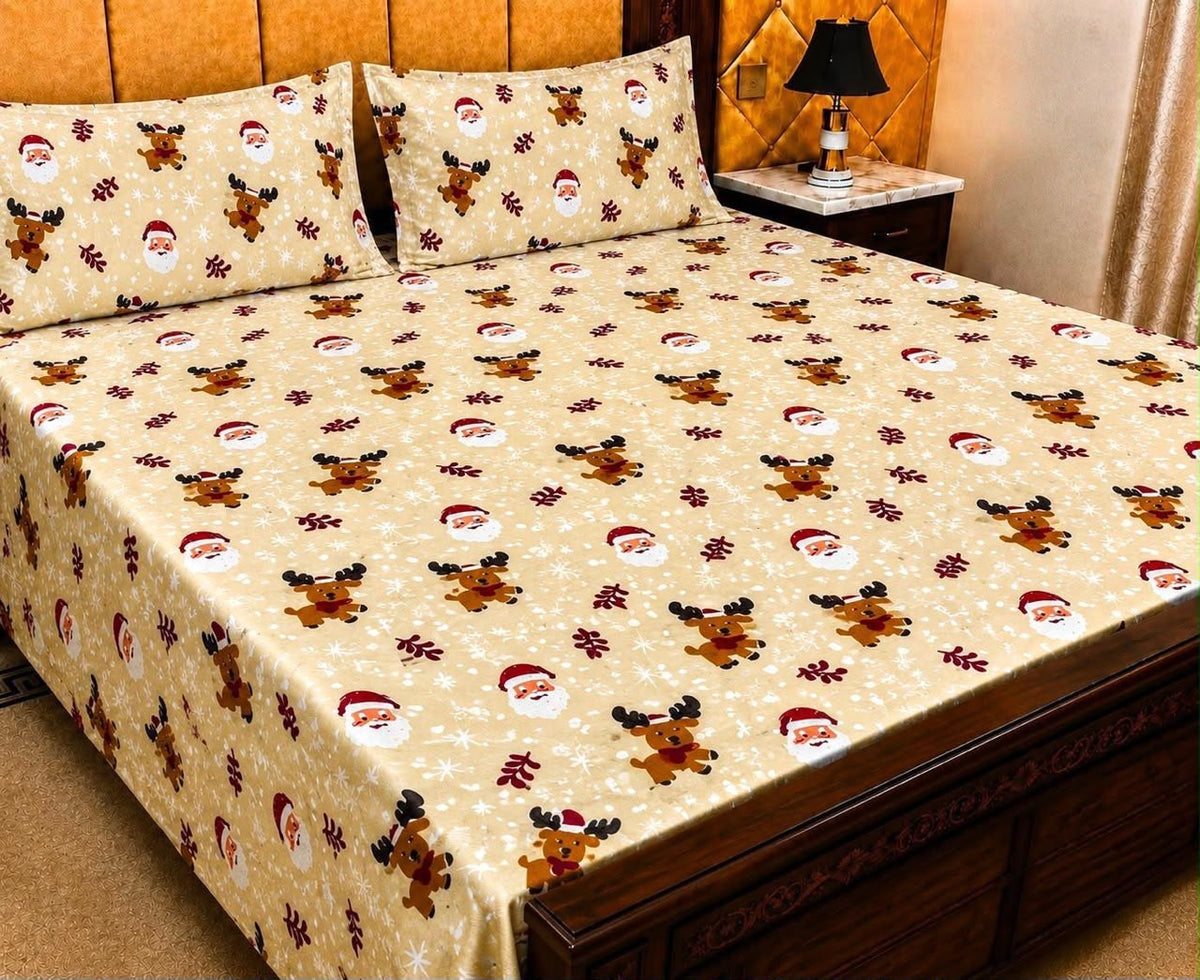 King Size Pure Cotton Bed Sheet 3Pc Set | Export Quality | 10 Designs | 90x95"