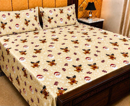 King Size Pure Cotton Bed Sheet 3Pc Set | Export Quality | 10 Designs | 90x95"