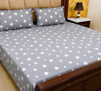 King Size Pure Cotton Bed Sheet 3Pc Set | Export Quality | 10 Designs | 90x95"