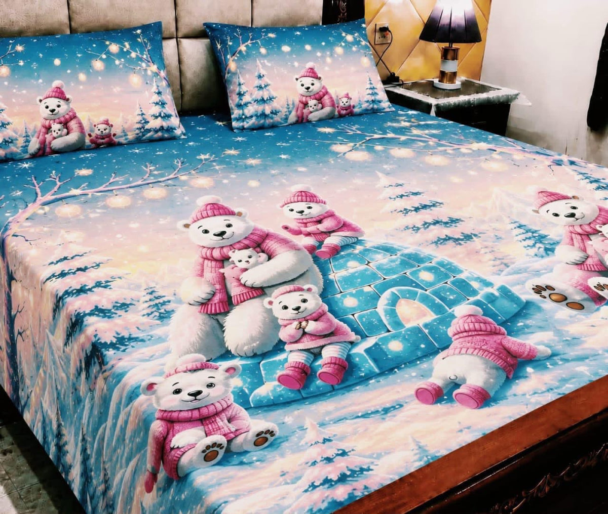 King Size Pure Cotton Bed Sheet 3Pc Set | Export Quality | 10 Designs | 90x95"