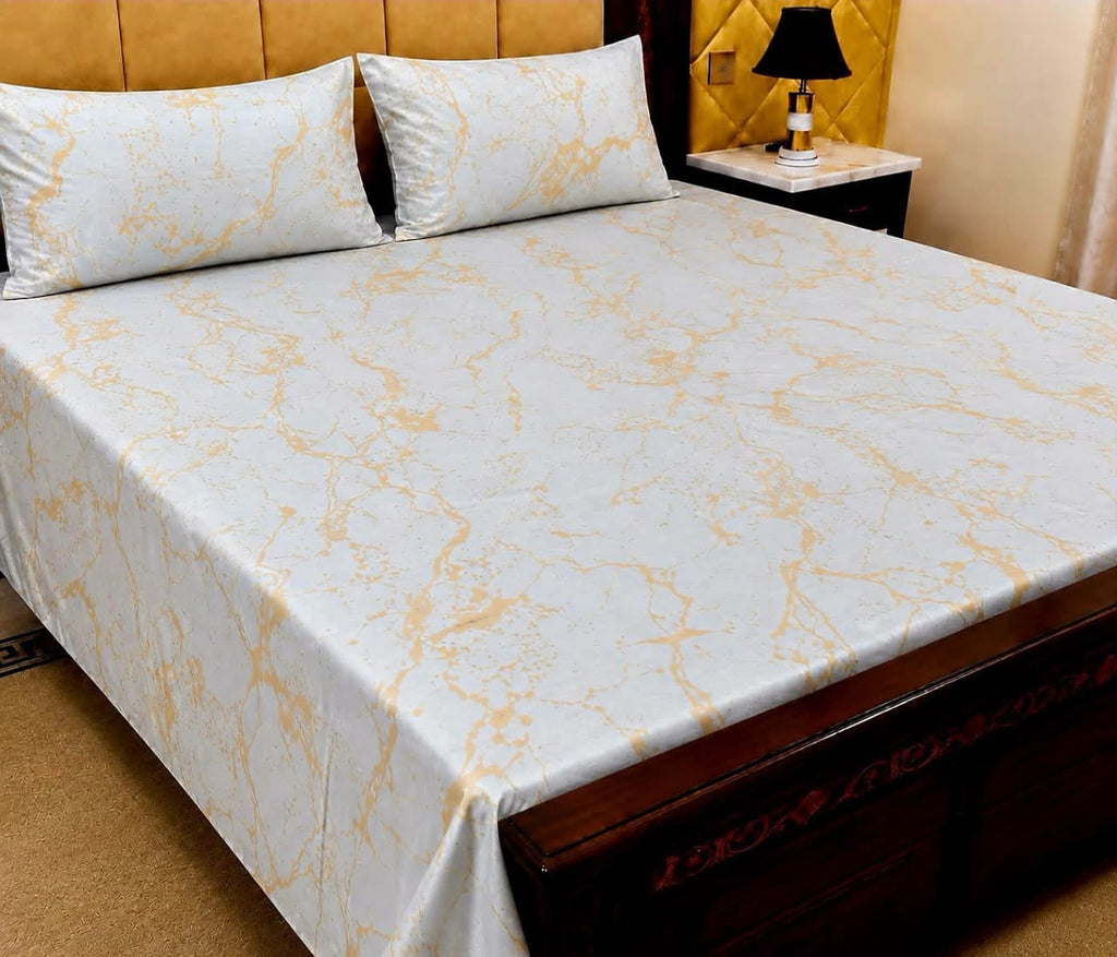 King Size Pure Cotton Bed Sheet 3Pc Set | Export Quality | 10 Designs | 90x95"