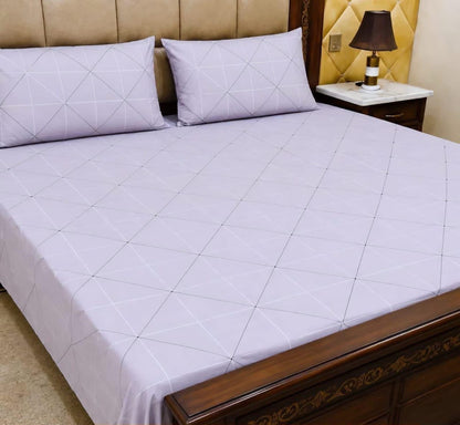 King Size Pure Cotton Bed Sheet 3Pc Set | Export Quality | 10 Designs | 90x95"
